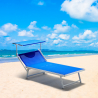 4 Bains de soleil de plage transats professionnels aluminium GRANDE Italia XL Vente