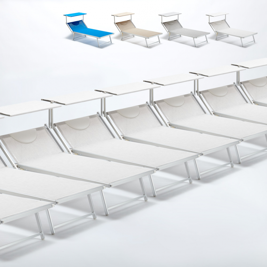 Set van 20 aluminium strandligbedden Grande Italia XL Aanbieding Set van 20 aluminium strandligbedden Grande Italia XL Aanbieding