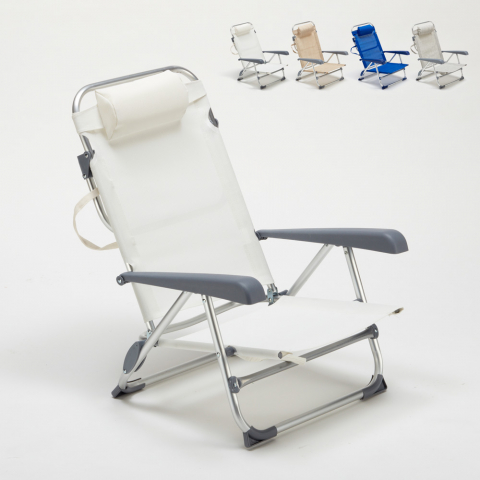 Strandstoel met armleuningen aluminium vouwbaar Gargano