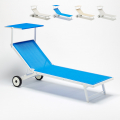Bain de soleil avec roues transat aluminium jardin piscine Alabama Promotion