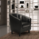 Klassiek design fauteuil Seashell van kunstleer  Korting