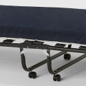 Lit pliant 80x180 à roulettes avec matelas et sommier à lattes Ares 