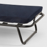 Lit pliant 80x180 à roulettes avec matelas et sommier à lattes Ares 