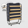 Lit pliant 80x180 à roulettes avec matelas et sommier à lattes Ares 