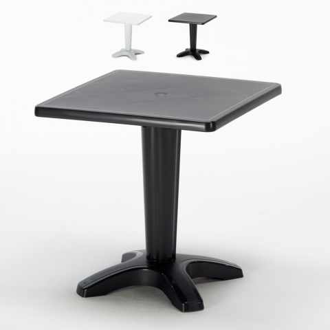 Table de Jardin bar Grand Soleil Zavor café bar extérieur carré polypropylène 70x70
