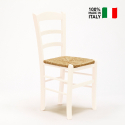 Stock 20 houten stoelen met gevulde zitting voor keuken en rustieke trattoria's Paesana 