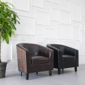 Fauteuil club en similicuir salon bureau salle d'attente design classique Seashell Réductions