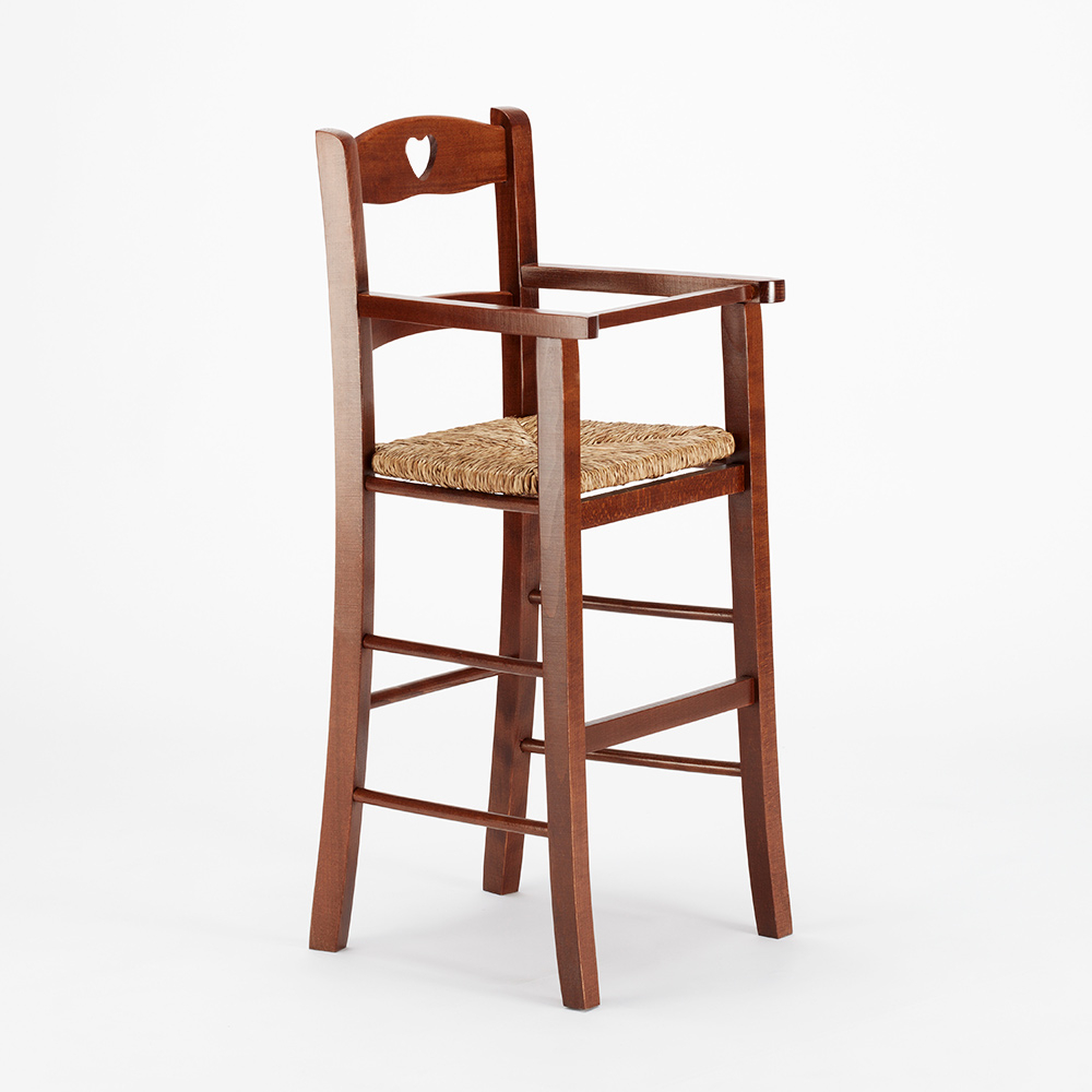 Love Tabouret Haut Avec Assise En Paille Pour Chaise Haute Enfant