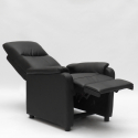 Relaxfauteuil Giulia van kunstleer met voetensteun Kortingen