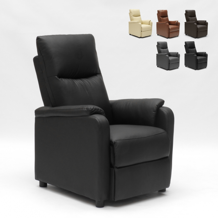 Relaxfauteuil Giulia van kunstleer met voetensteun Aanbieding Relaxfauteuil Giulia van kunstleer met voetensteun Aanbieding
