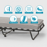 Lit pliant en microfibre avec matelas et lattes 80x190cm Demetra 