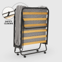 Lit pliant en microfibre avec matelas et lattes 80x190cm Demetra 