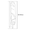 Winddichte strandparasol 220 cm van katoen Bagnino Light Afmetingen