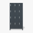 Metalen locker met 12 vakken met sloten 90x45x190 cm Krakatoa Korting