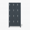 Metalen locker met 12 vakken met sloten 90x45x190 cm Krakatoa Korting