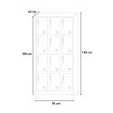 Metalen locker met 12 vakken met sloten 90x45x190 cm Krakatoa Kortingen