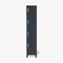 Metalen locker met 4 vakken en slot 38x45x190 cm Stromboli Korting