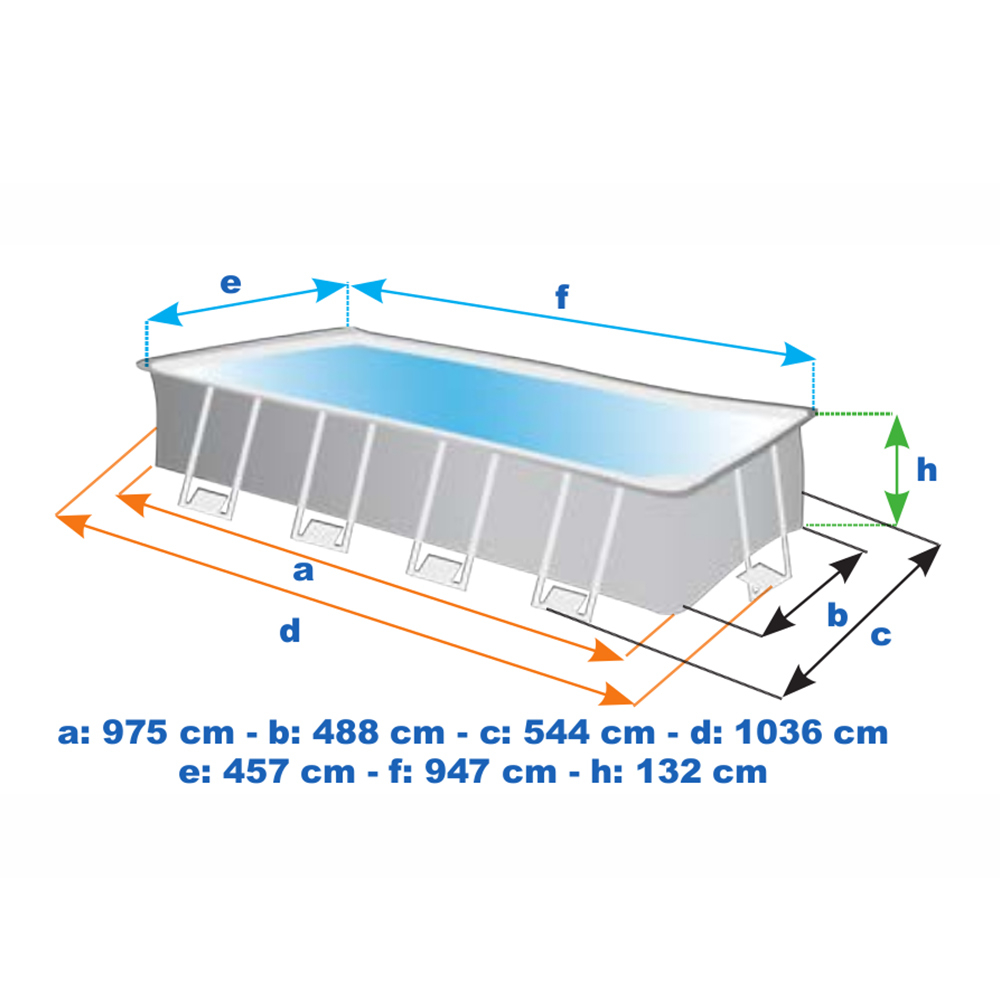 Bovengronds zwembad Intex 28372 rechthoekig 975x488x132