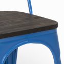 chaise industrielle en bois et acier style pour cuisine et bar steel wood 