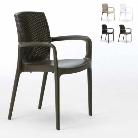 Set van 18 polyrotan stoelen van met armleuningen Grand Soleil Boheme Aanbieding