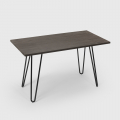 Industriële eettafel van metaal en hout 120x60 cm Prandium Aanbieding