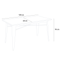 table à manger industrielle 120x60 design métal bois rectangulaire caupona Réductions