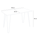 table à manger industrielle 120x60 design Lix métal bois rectangulaire prandium Réductions