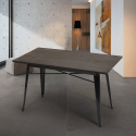 table à manger industrielle 120x60 design Lix métal bois rectangulaire caupona Offre