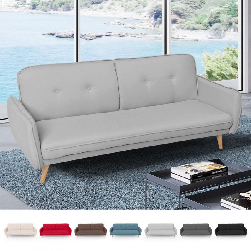 Canapé convertible 3 places clic clac design nordique en tissu Merida Prix