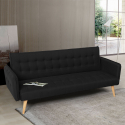 Canapé convertible 3 places clic clac en tissu inclinable design nordique Malibu 