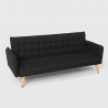 Canapé convertible 3 places clic clac en tissu inclinable design nordique Malibu 