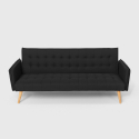 Canapé convertible 3 places clic clac en tissu inclinable design nordique Malibu 