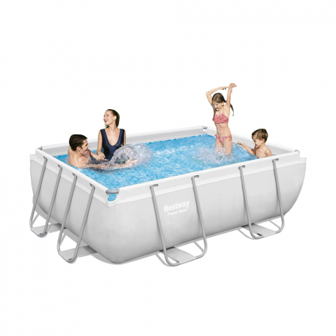 Bovengronds rechthoekig zwembad Bestway 56629 Machtsstaal 282x196x84cm Aanbieding