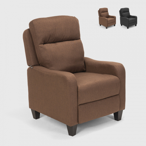 Fauteuil relax inclinable avec repose-pieds en tissu design moderne Kyoto Promotion