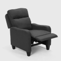 Fauteuil relax inclinable avec repose-pieds en tissu design moderne Kyoto Achat