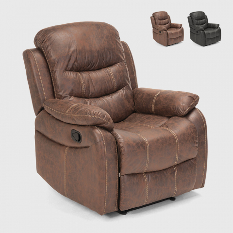 Handmatig Verstelbare Relaxfauteuil met Voetensteun van Kunstleer Panama Aanbieding