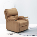 Fauteuil relax inclinable en microfibre velours repose-pieds Laura Offre