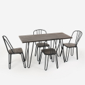 Industriële set met rechthoekige tafel 120x60 cm en 4 stoelen van hout en staal Magis 