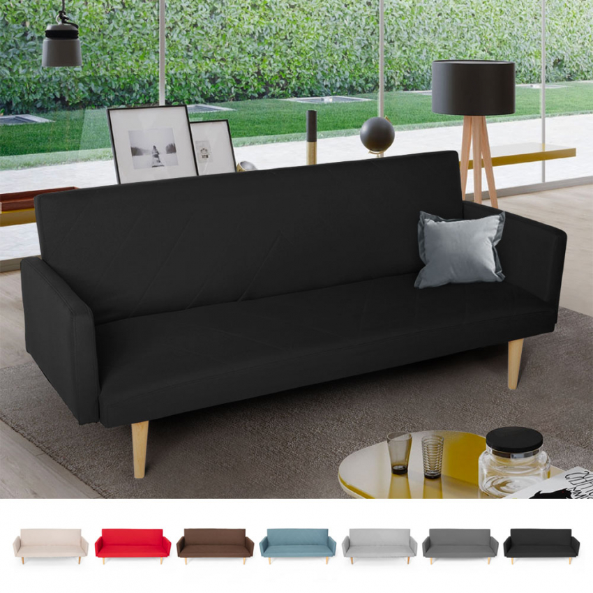 3-zits stoffen slaapbank Perla in Scandinavische design 3-zits stoffen slaapbank Perla in Scandinavische design
