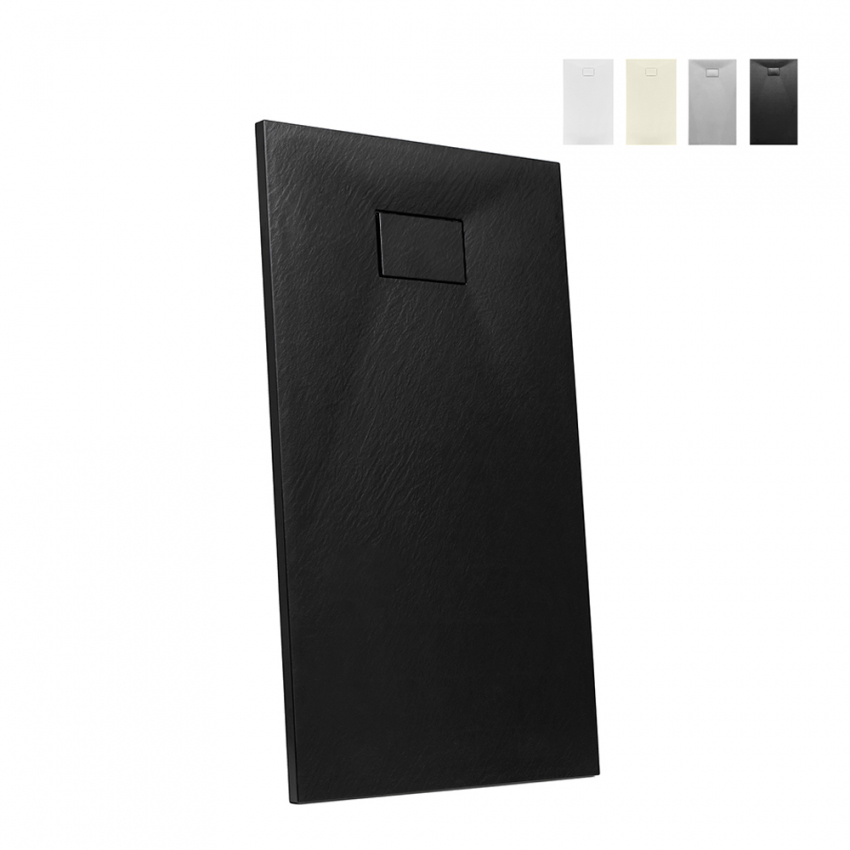Receveur de douche rectangulaire à l'italienne en résine 140x80 Stone Promotion