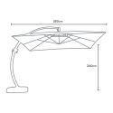 Parasol de jardin déporté en aluminium 3.5x3.5 anti UV Copenaghen Brown Dimensions