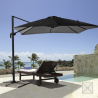 Parasol de jardin déporté mât réglable en aluminium 3x3 Paradise Noir Remises