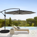 Achthoekige aluminium zweefparasol 3 meter Fan Noir Korting