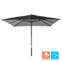 Marte Noir 3x3 square aluminium garden umbrella with central arm Aanbod