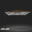 Parasol de jardin déporté bras réglable et LED 3x3 Paradise Brown Light Réductions