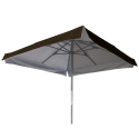 Marte Brown 3x3 square aluminium garden umbrella with central arm Kortingen