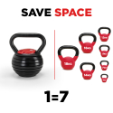 Kettlebell met verstelbaar gewicht voor gym en fitness 18 kg Elettra Catalogus