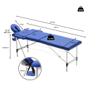 Table de massage pliante en aluminium portable 2 zones 210 cm Shiatsu 