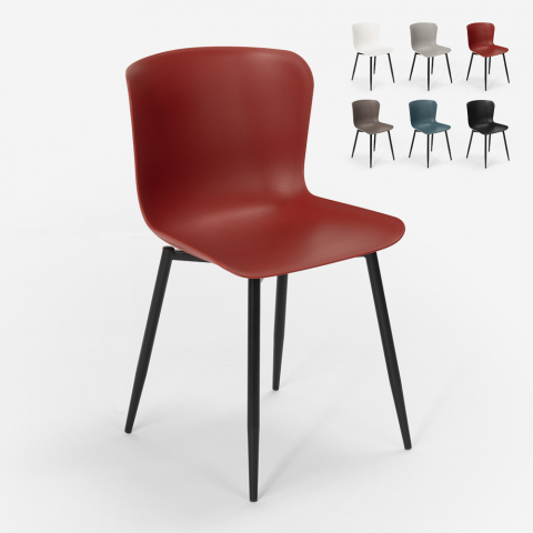 Chaise design moderne en polypropylène et métal pour cuisine bar restaurant Chloe