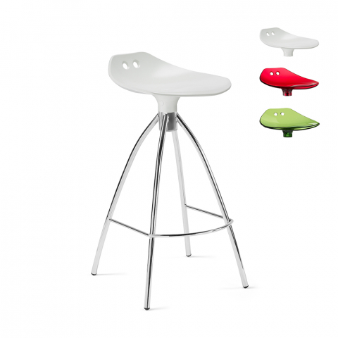 Transparent design stool with steel legs for kitchen bar Scab Frog Aanbieding
